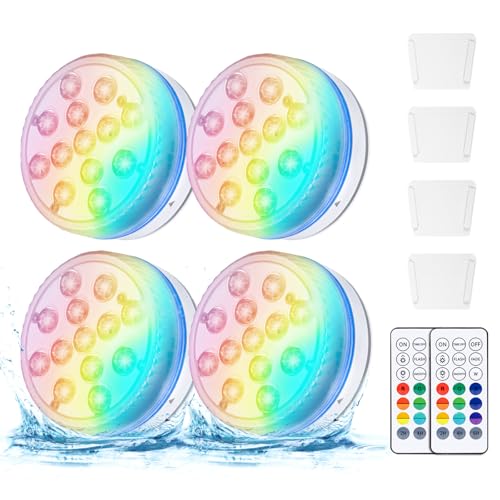 Nalezuns Unterwasser Licht,4 Stück 13 LED...