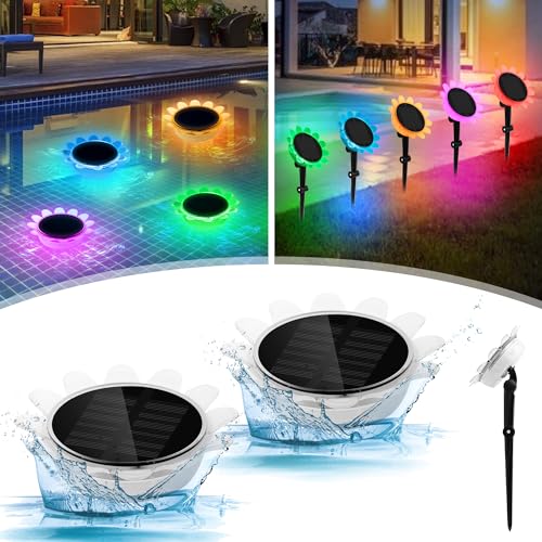 Kihhvlo LED Poolbeleuchtung Unterwasser Solar...