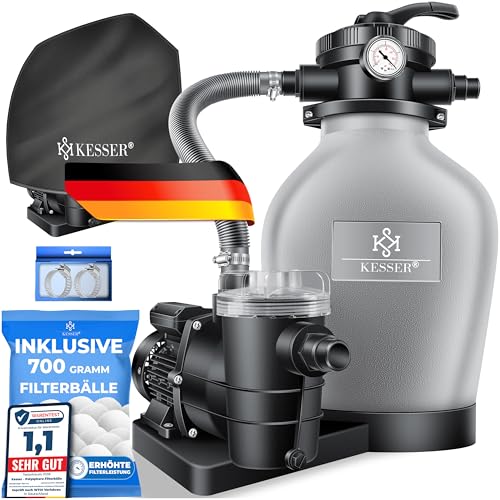 KESSER® Sandfilteranlage Sandfilter + 700g...