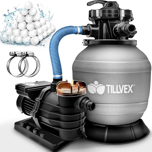 tillvex® Sandfilteranlage Pool 13.200L/h bis...