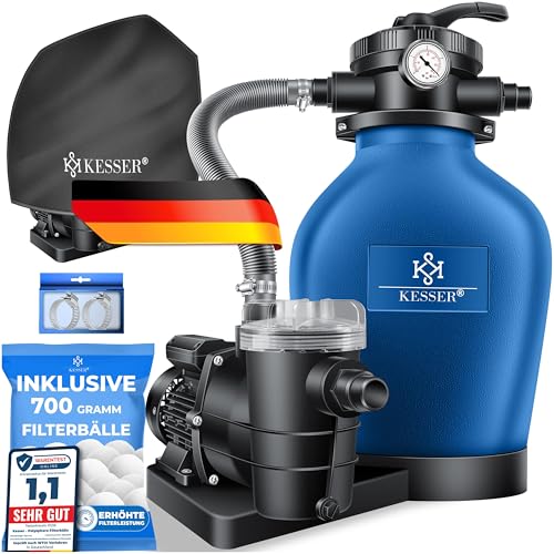 KESSER® Sandfilteranlage Sandfilter + 700g...